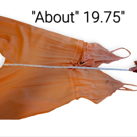 Free People sleeveless peach embroidered boho tie-waist Fonda jumpsuit | in S | - Picture 13 of 16